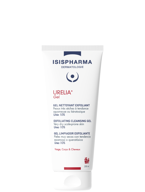Urelia-Gel ISISPHARMA URELIA Gel – švelniai šveičiamasis prausiamasis gelis sausai ir pleiskanojančiai odai