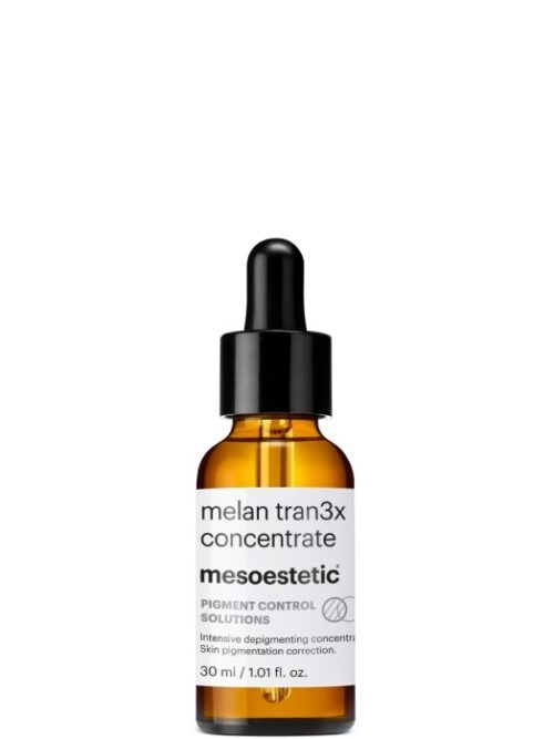 primario_melan_concentrate_1024x1024_web_ (1) Mesoestetic Melan Tran3x Concentrate inetensyvus depigmentuojantis koncentratas